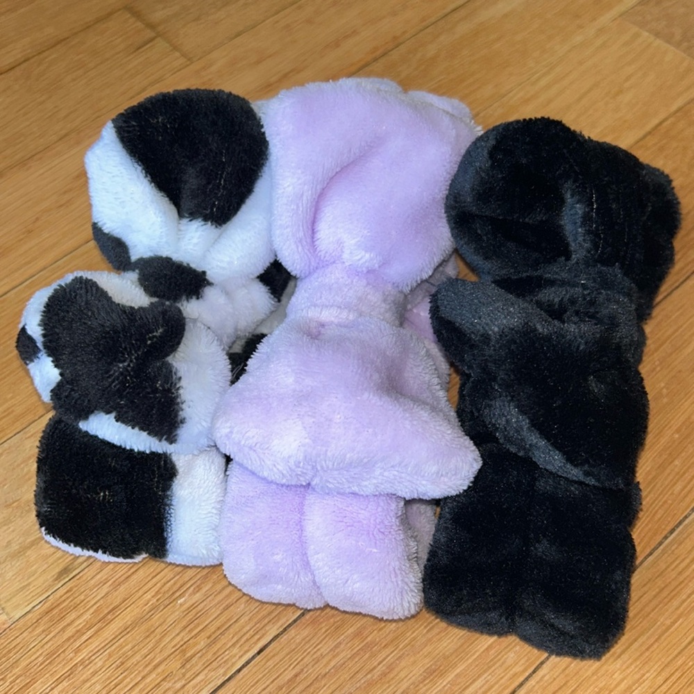 Spa Headbands 3 Pack Bowknot Plush Face Wash Spa
